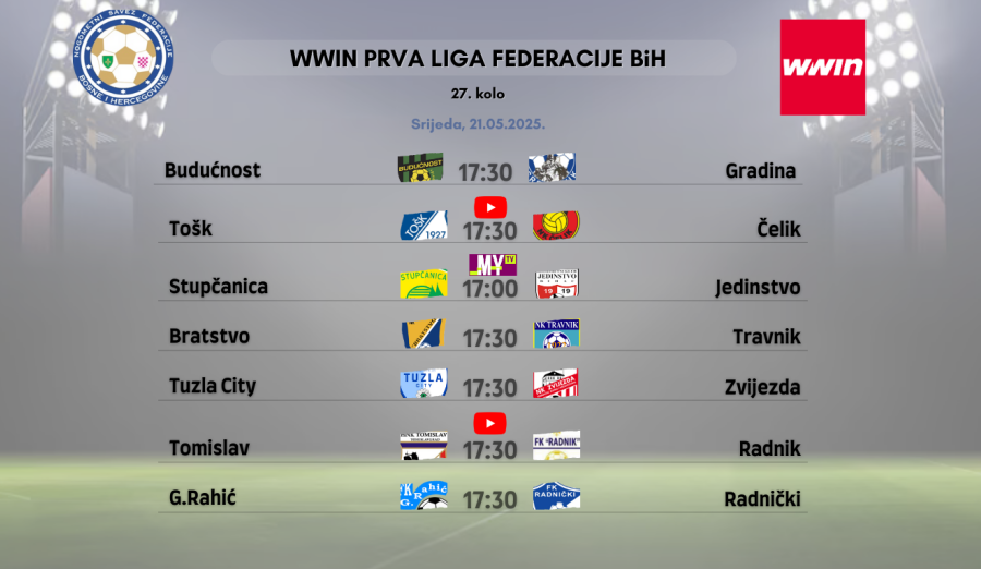 Delegiranje 27. kola WWIN Prve lige Federacije BiH